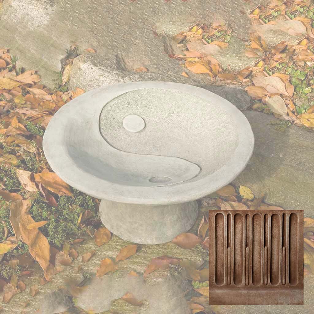 Campania Yin Yang Pedestal Birdbath - B-110