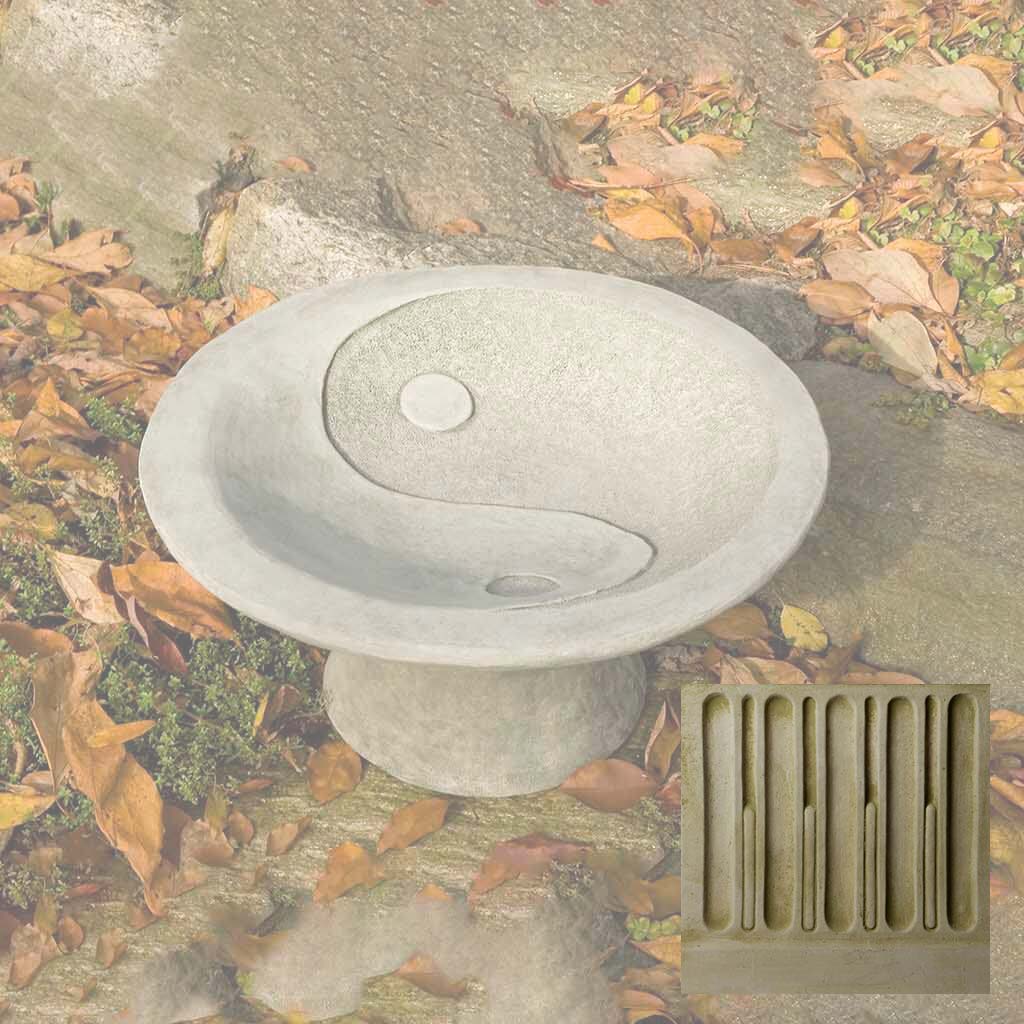 Campania Yin Yang Pedestal Birdbath - B-110