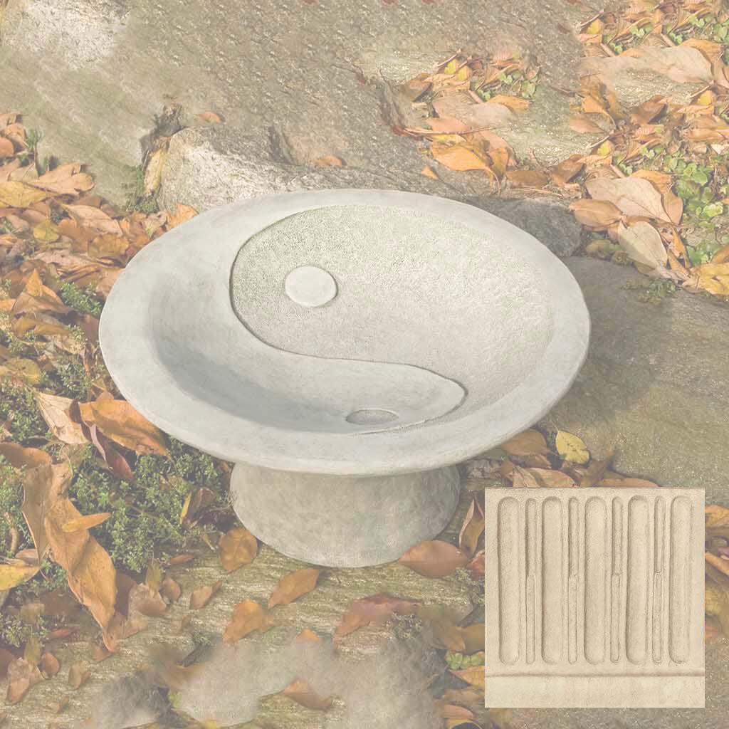 Campania Yin Yang Pedestal Birdbath - B-110