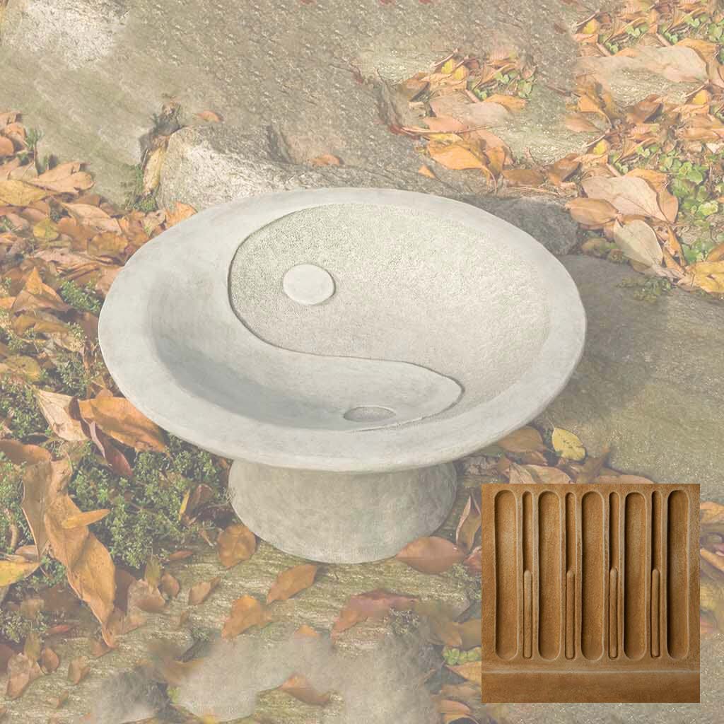 Campania Yin Yang Pedestal Birdbath - B-110