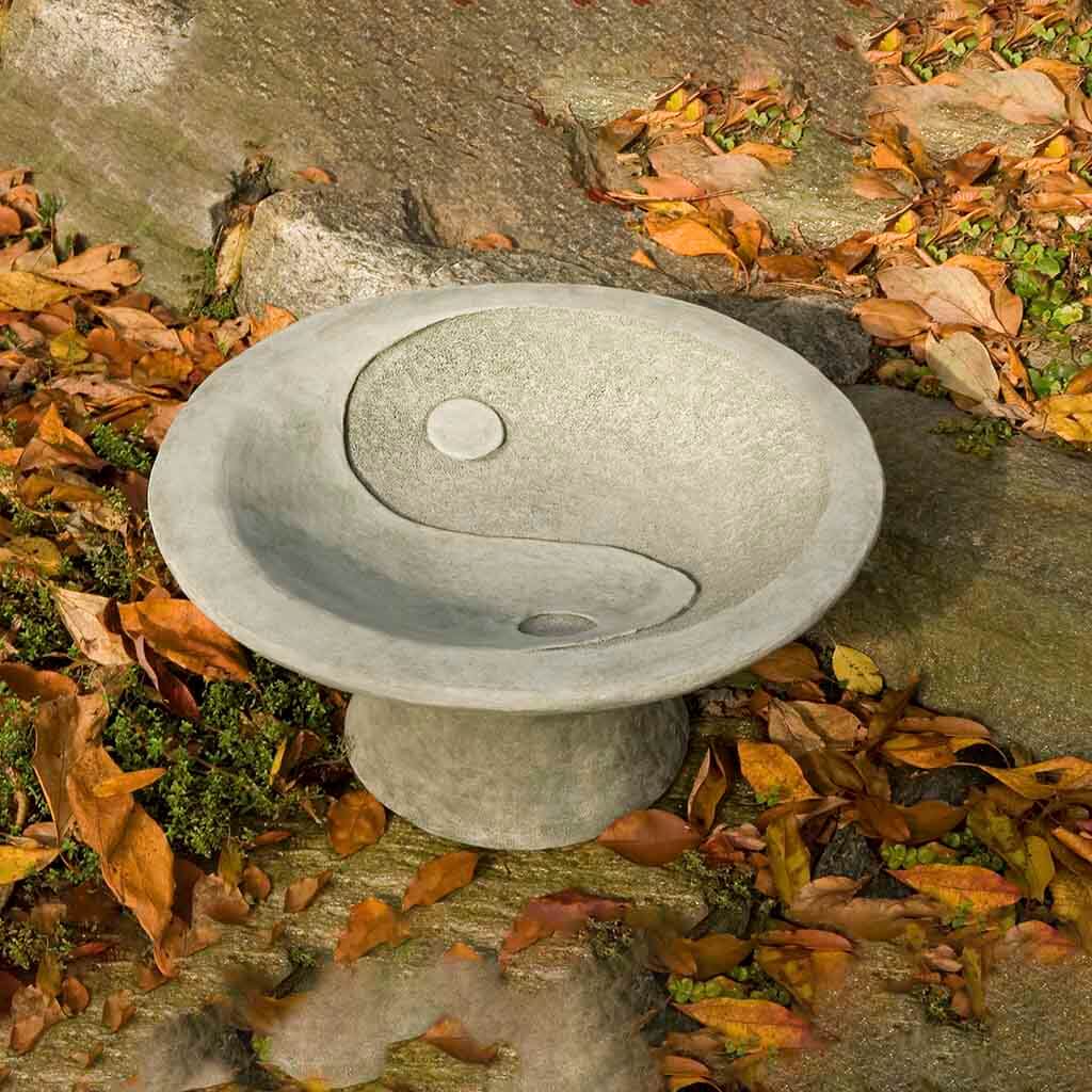 Campania Yin Yang Pedestal Birdbath - B-110