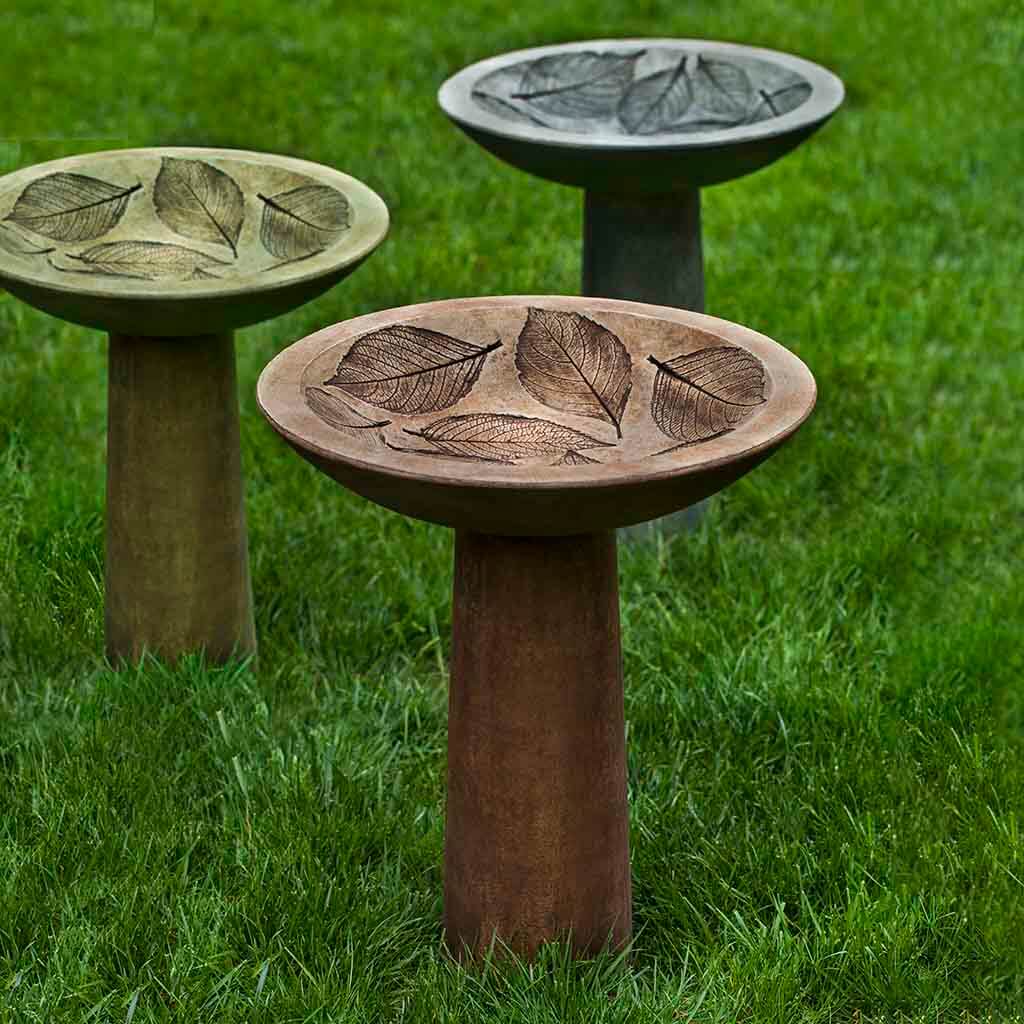 Campania Hydrangea Leaf Birdbath - B-160
