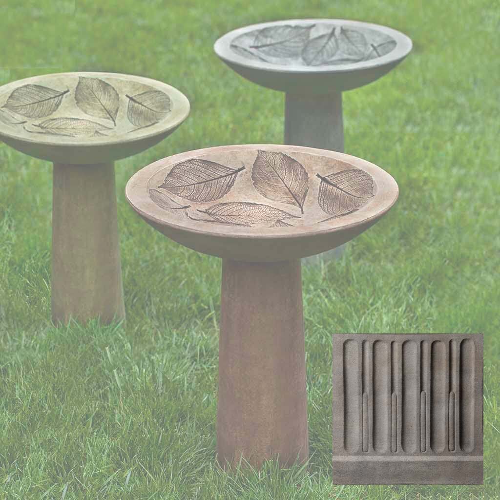 Campania Hydrangea Leaf Birdbath - B-160
