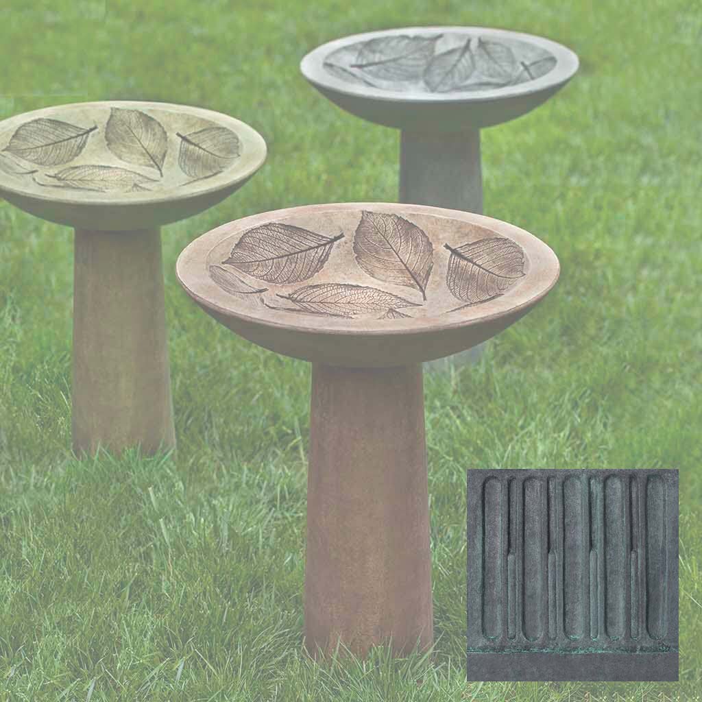 Campania Hydrangea Leaf Birdbath - B-160