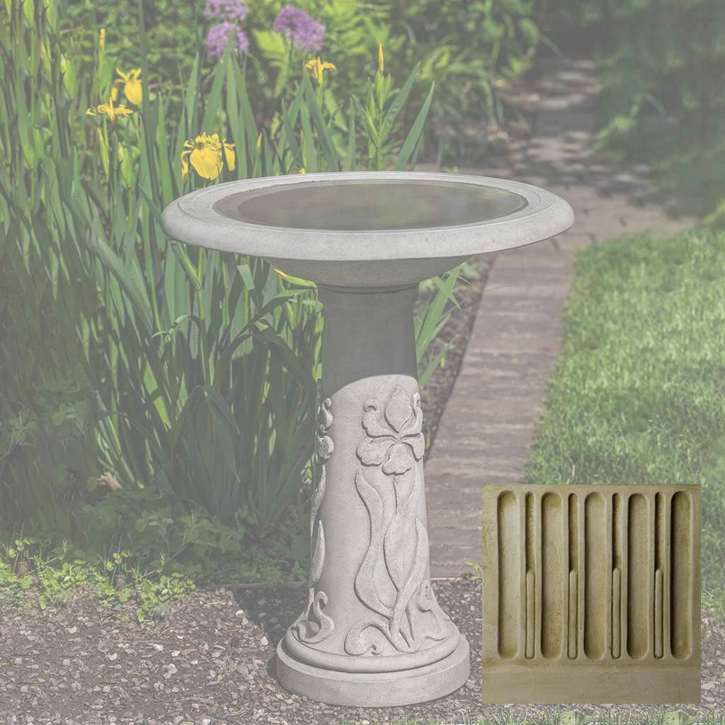 Campania Iris Birdbath - B-171