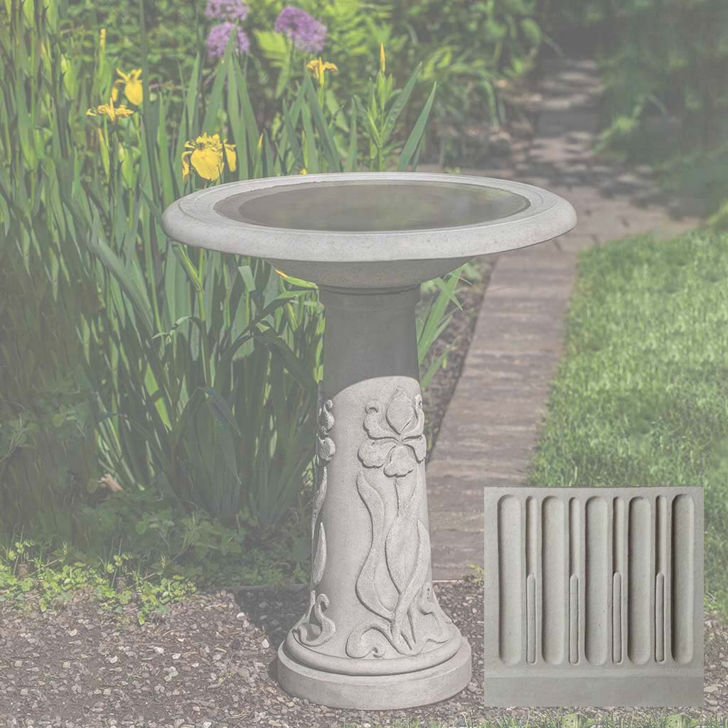 Campania Iris Birdbath - B-171
