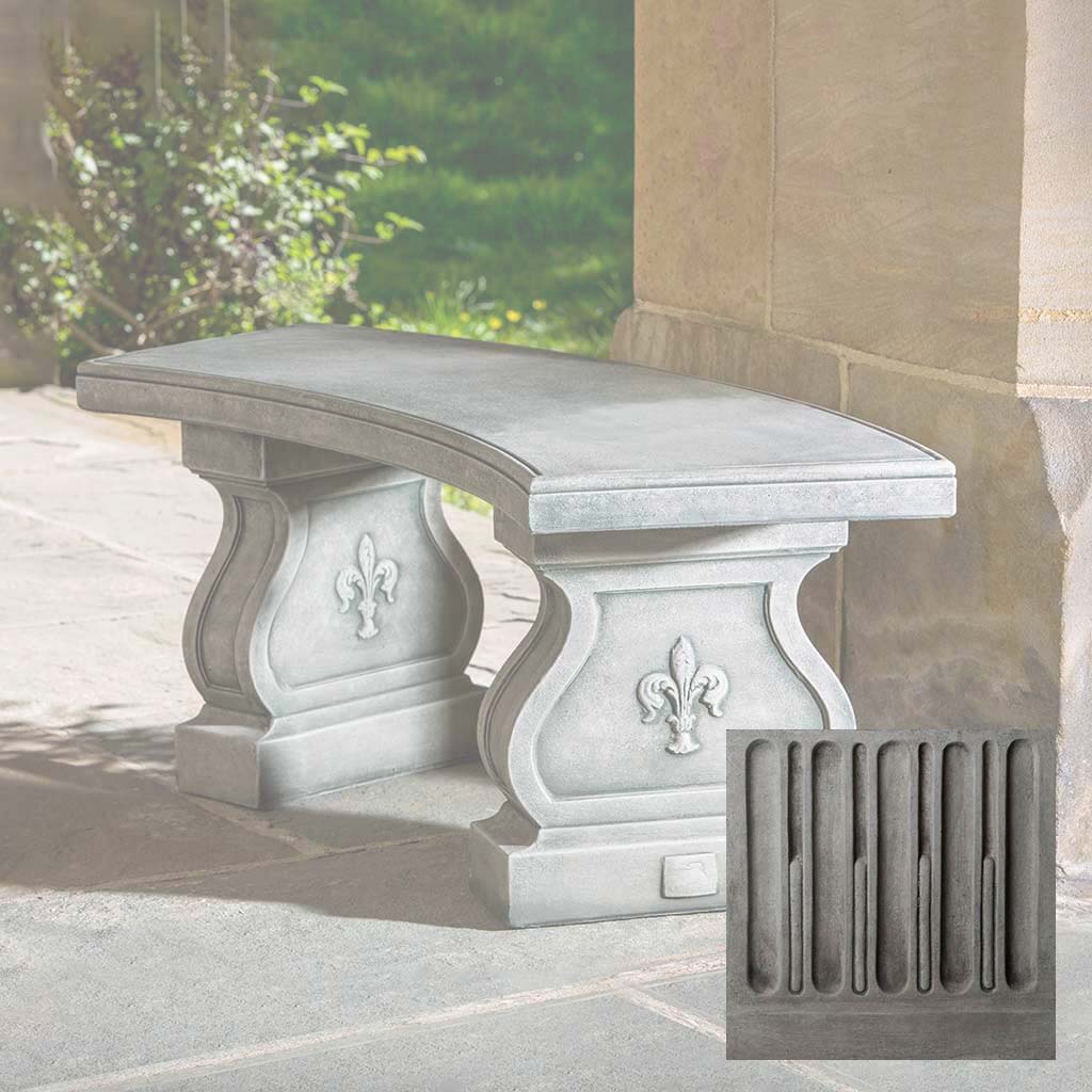 Campania Fleur De Lys Curved Bench - BE-120