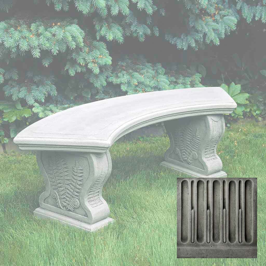 Campania Curved Woodland Ferns Bench - BE-21