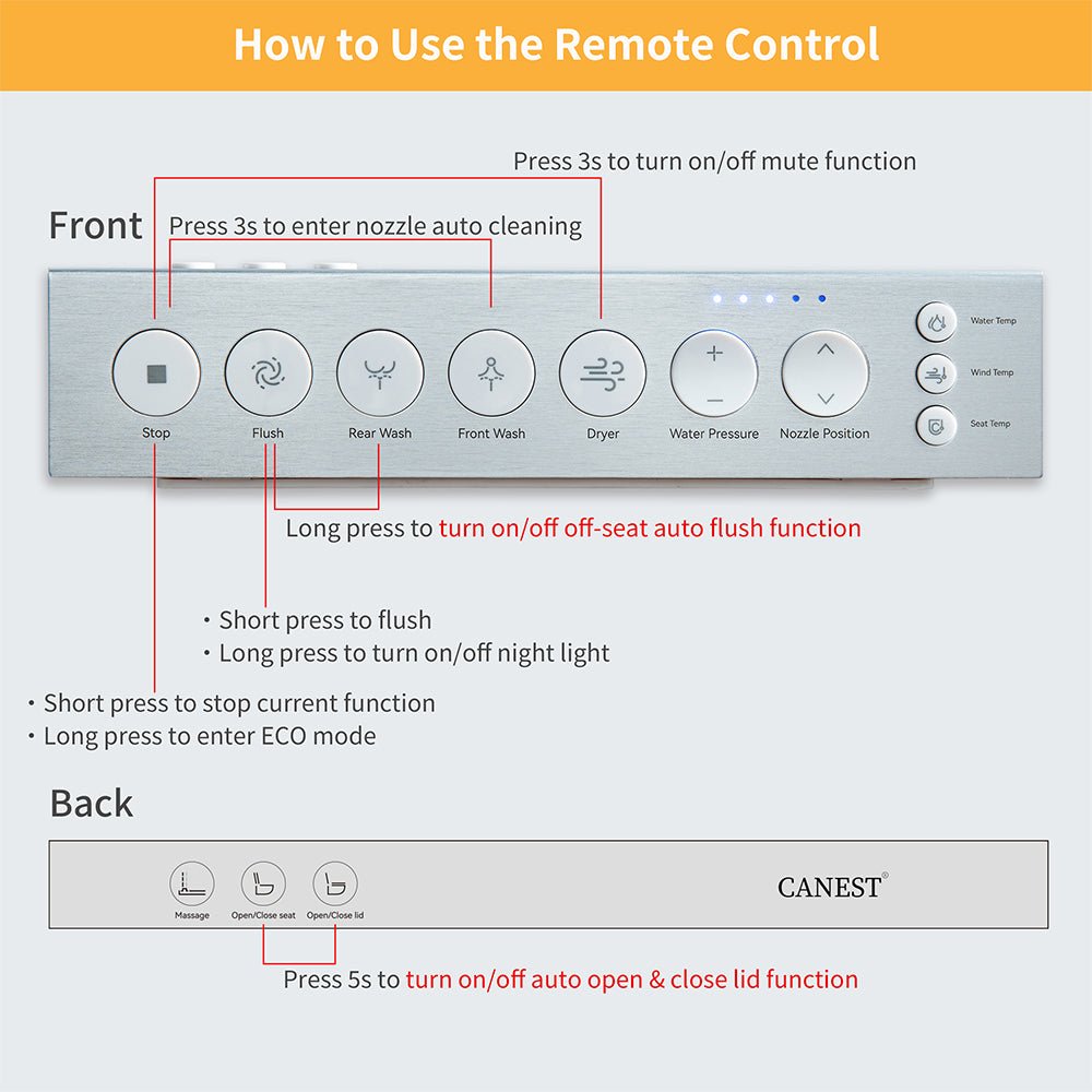 CNS Premium Smart Tankless Bidet Toilet W/ Auto Open & Close Lid (95371482)