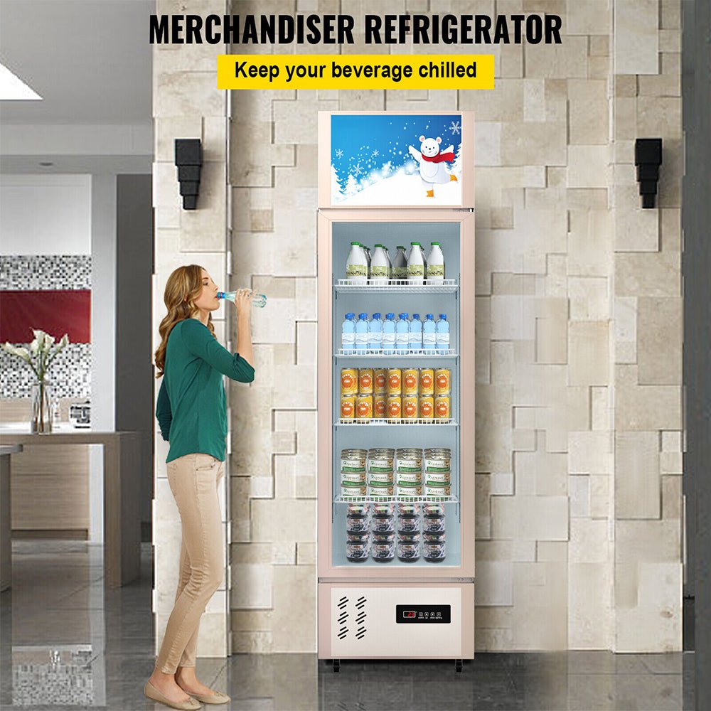 Commercial 11 Cu.Ft Merchandiser Refrigerator Beverage Cooler Fridge, 76.8'' (93625140)