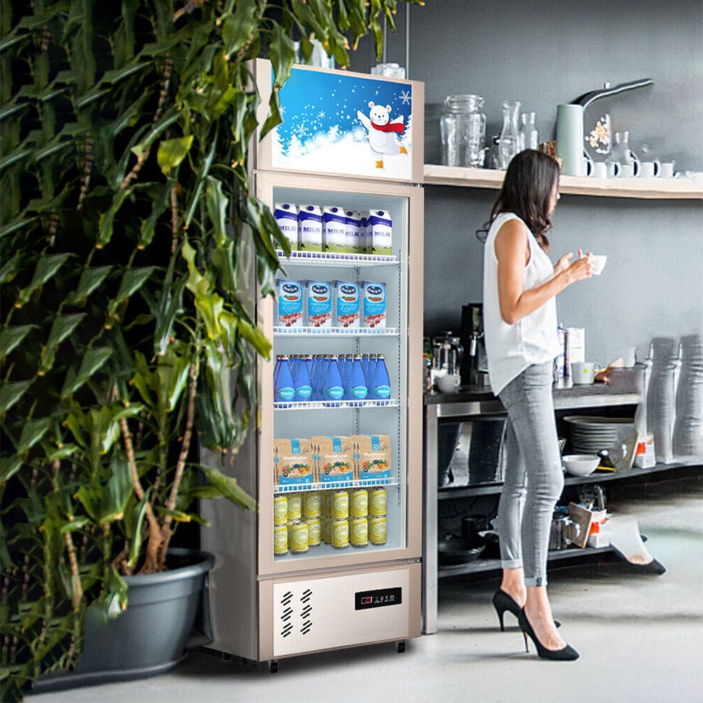 Commercial 11 Cu.Ft Merchandiser Refrigerator Beverage Cooler Fridge, 76.8'' (93625140)