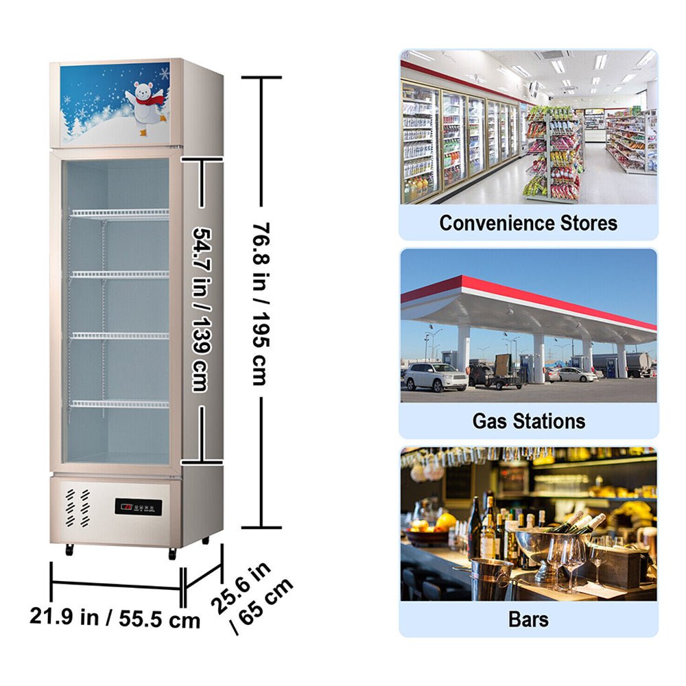 Commercial 11 Cu.Ft Merchandiser Refrigerator Beverage Cooler Fridge, 76.8'' (93625140)