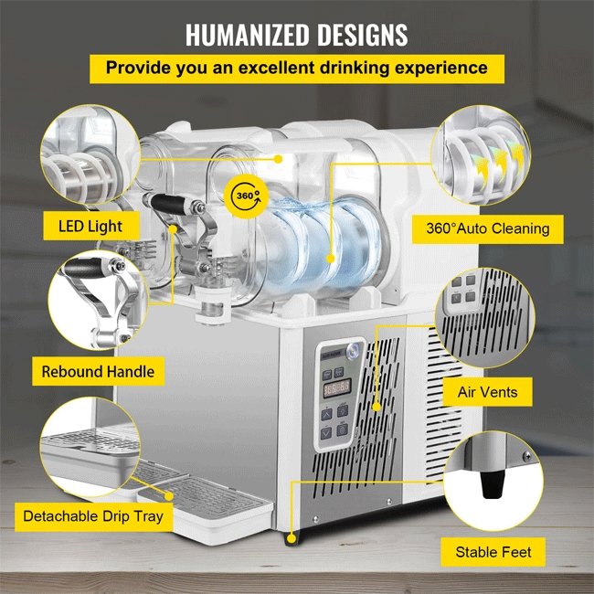 Commercial Double Frozen Daiquiri Slushy Drink Maker Machine, 6L