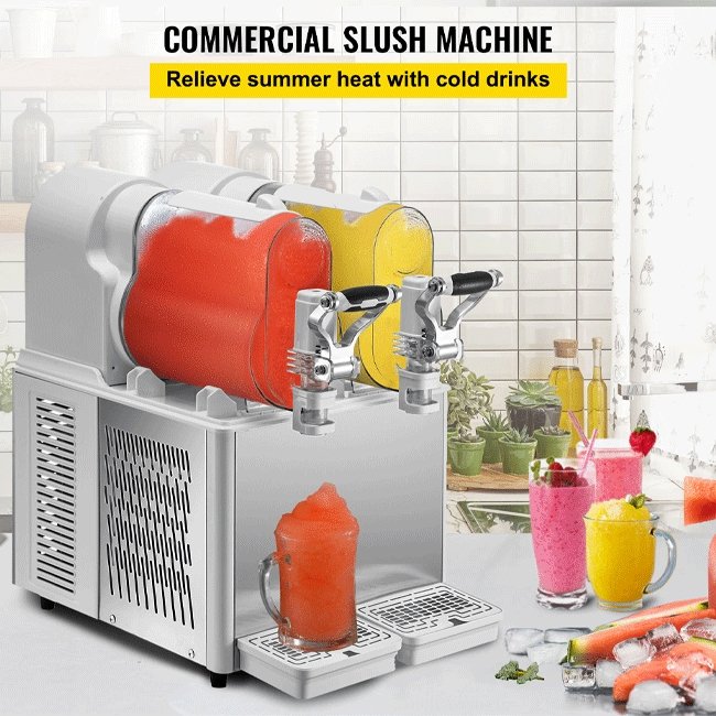 Commercial Double Frozen Daiquiri Slushy Drink Maker Machine, 6L