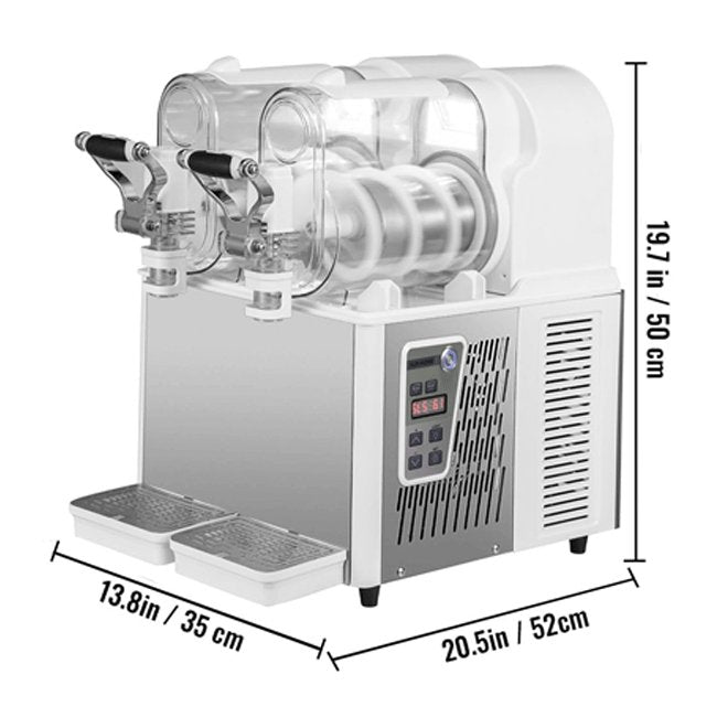 Commercial Double Frozen Daiquiri Slushy Drink Maker Machine, 6L