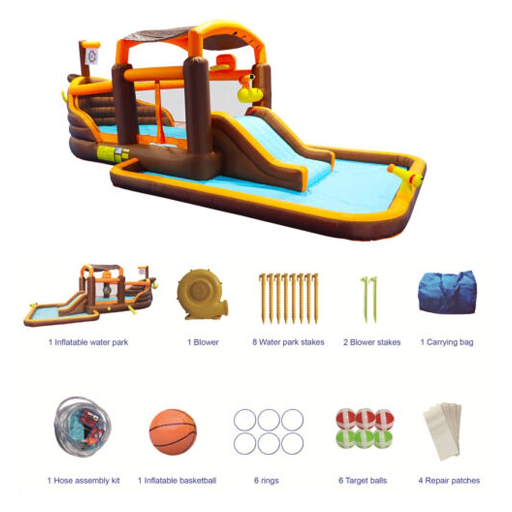 Commercial Inflatable Kids Bounce House W/ Water Slide & Blower, 23FT (96708451)