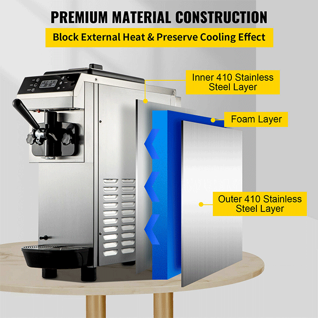 Commercial Single Flavor Soft Serve Ice Cream Machine Maker, 13L/H (94784035)