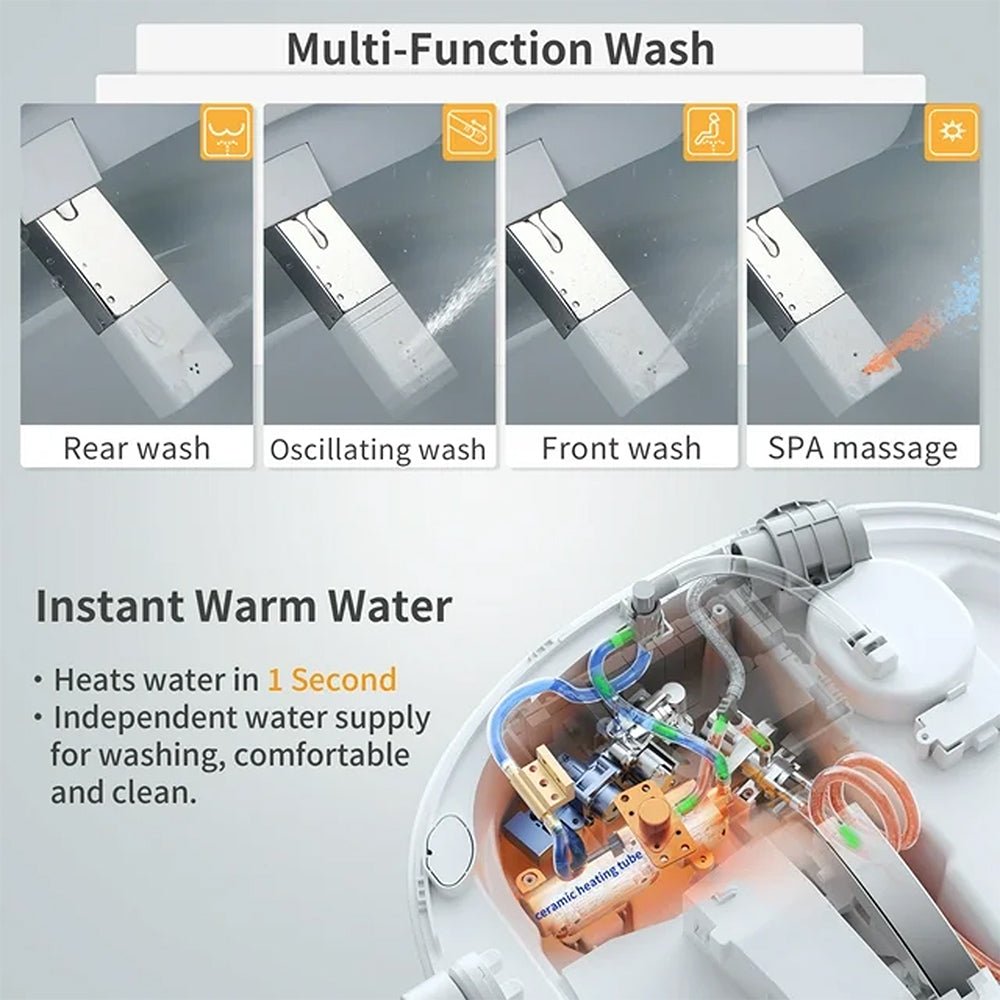 CTDV Premium Smart Tankless Bidet Toilet W/ Adjustable Heated Seat, Water & Air Dryer (96174253)