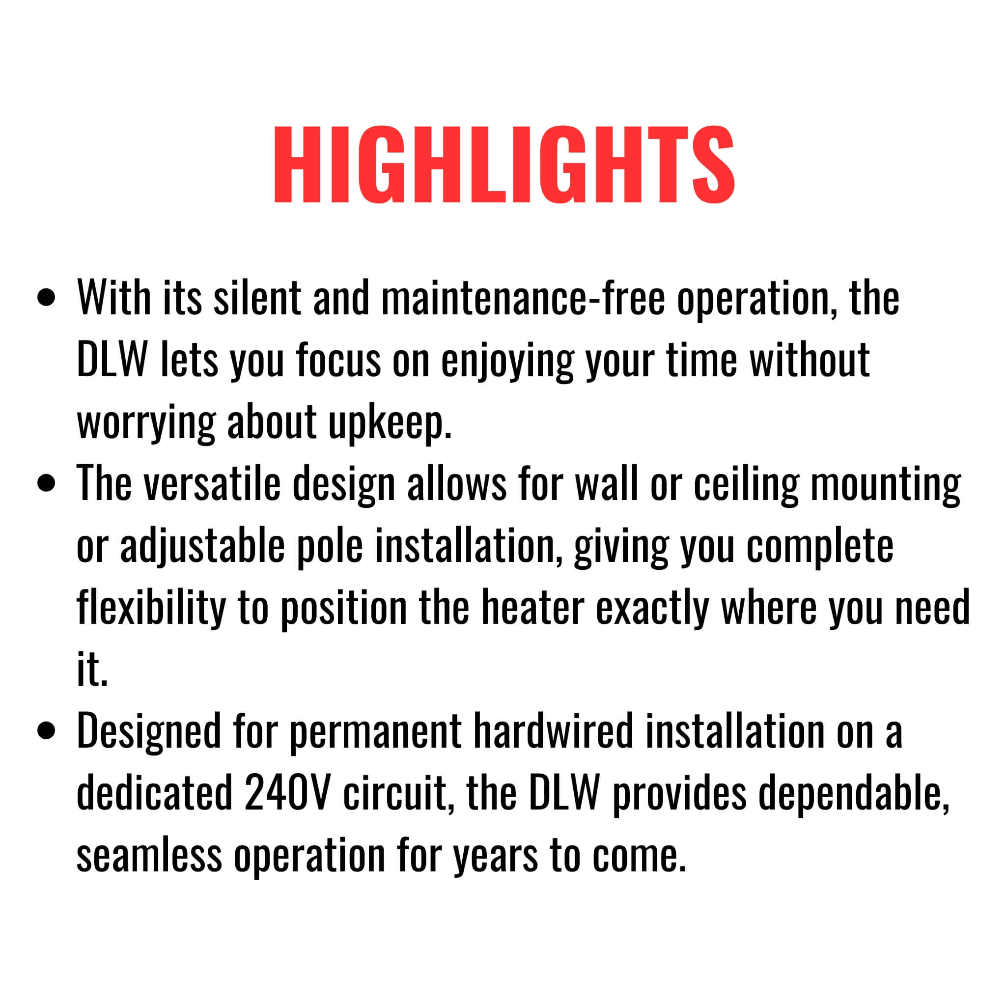 Dimplex DLW 70" Noiseless Radiant Electric Heater For Outdoor And Indoor, 3200W