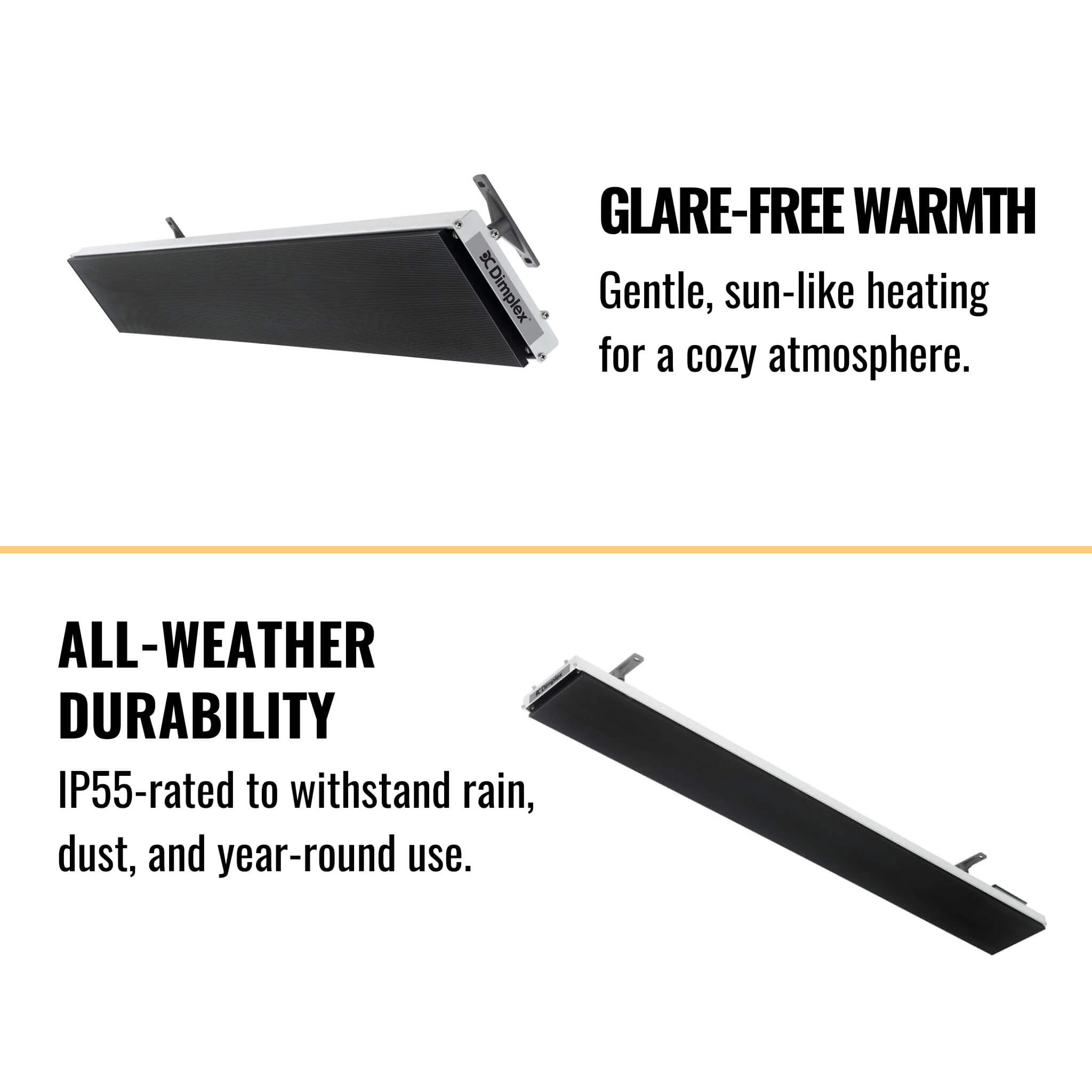 Dimplex DLW 70" Black Long Wave Radiant Electric Heater For Outdoor And Indoor, 3200W