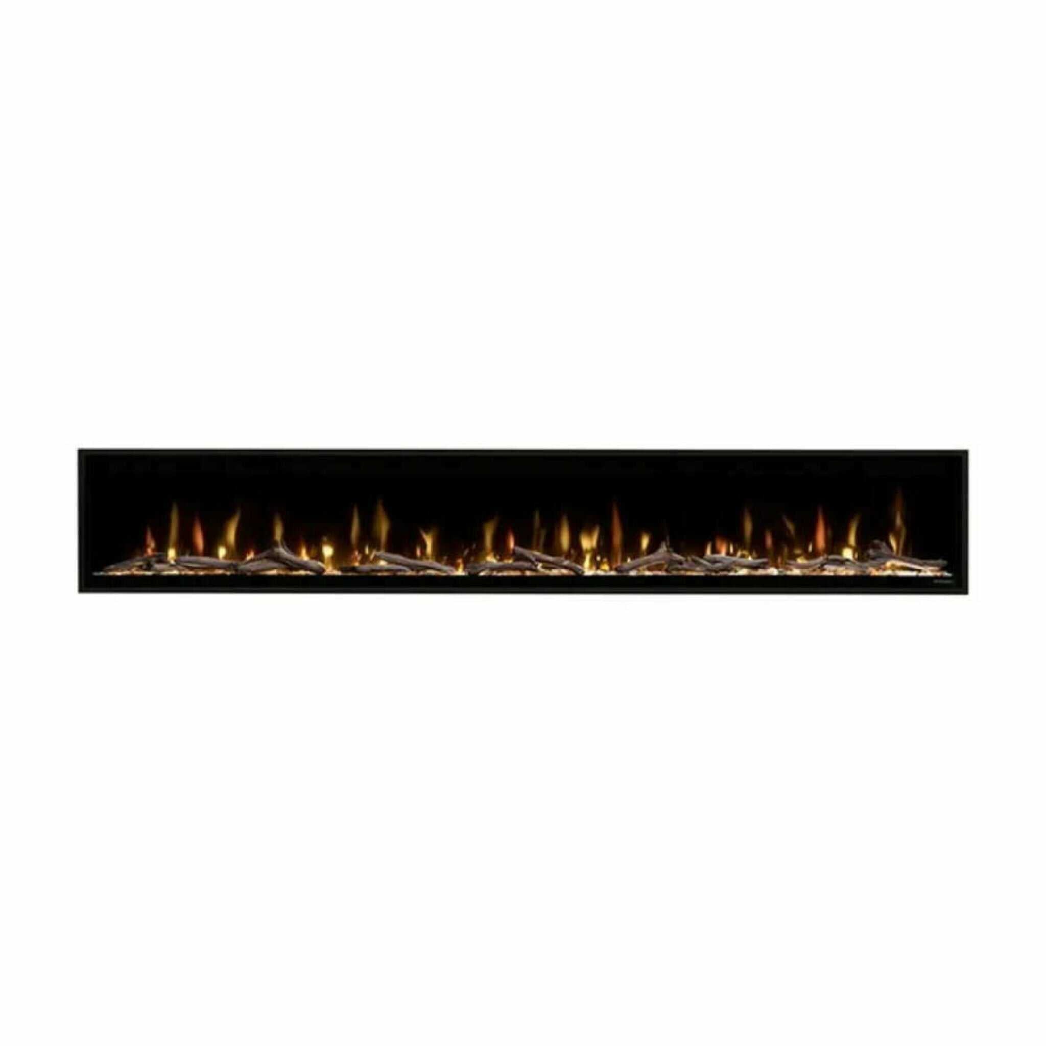 Dimplex Ignite Evolve Built-In Frosted Tumbled Glass Linear Electric Fireplace With Heat Boost System & Trim Kit