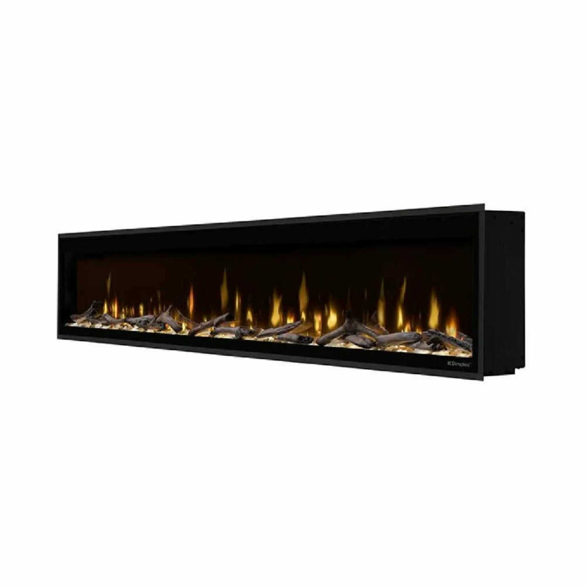 Dimplex Ignite Evolve Built-In Frosted Tumbled Glass Linear Electric Fireplace With Heat Boost System & Trim Kit