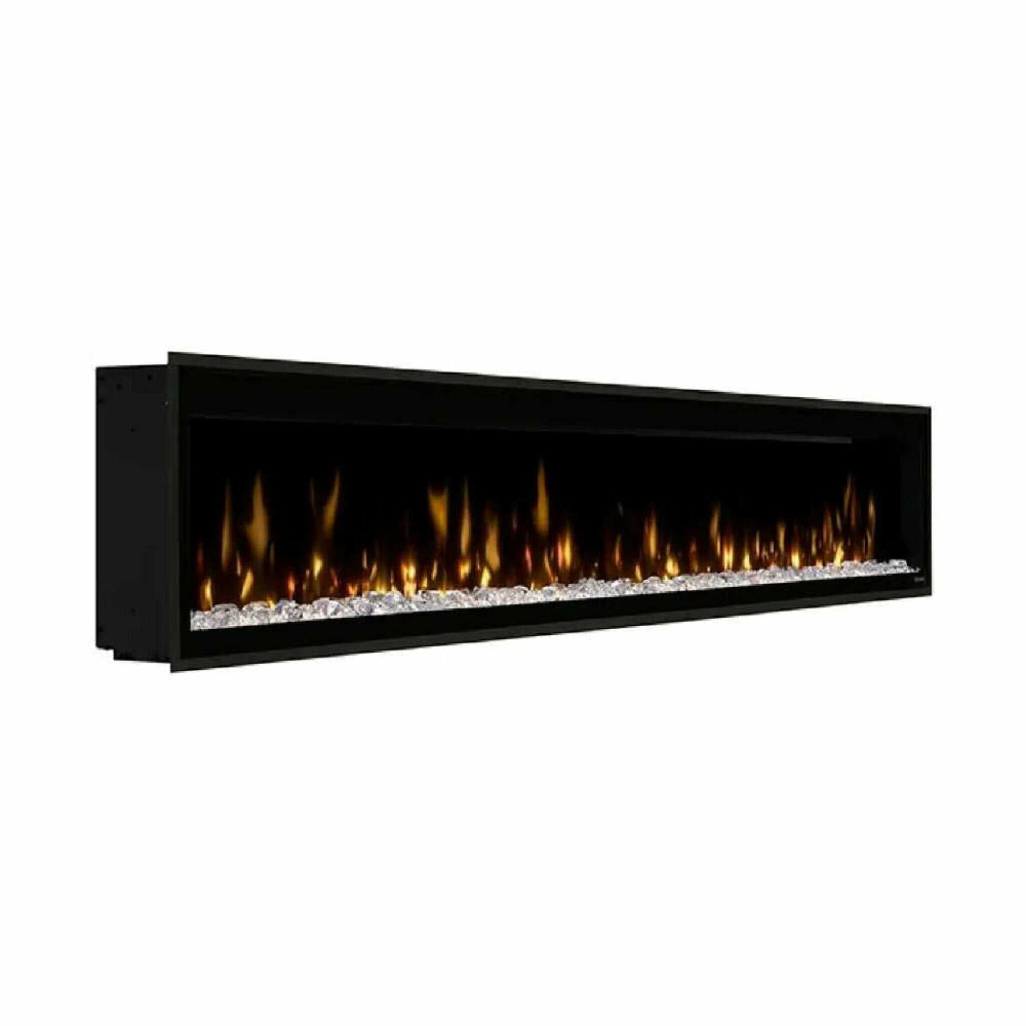 Dimplex Ignite Evolve Built-In Frosted Tumbled Glass Linear Electric Fireplace With Heat Boost System & Trim Kit