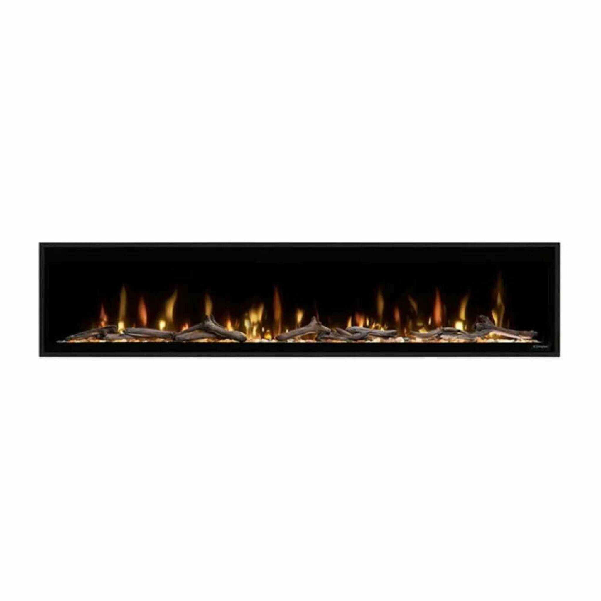 Dimplex Ignite Evolve Built-In Frosted Tumbled Glass Linear Electric Fireplace With Heat Boost System & Trim Kit
