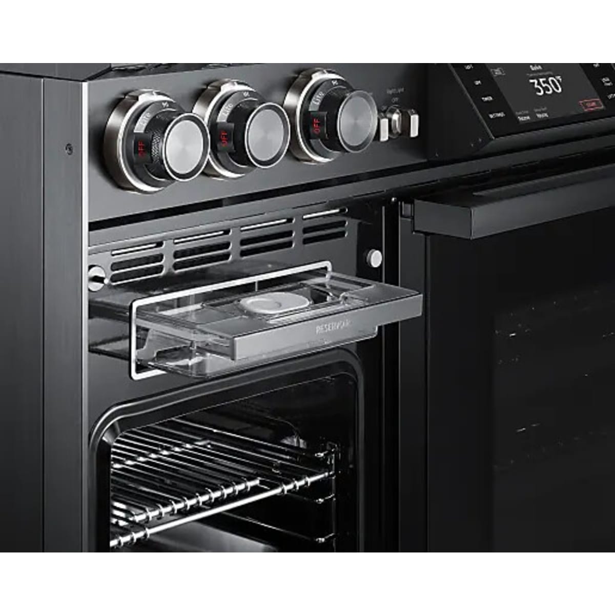 Dacor 48-Inch Contemporary Dual-Fuel Steam Range with Integrated Griddle, Graphite Stainless - DOP48C96DLM