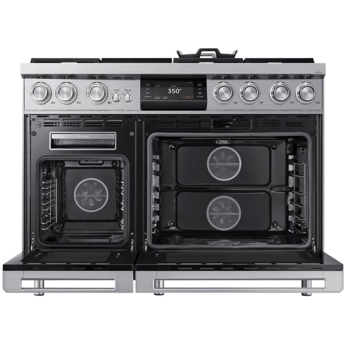 Dacor 48-Inch Contemporary Dual-Fuel Steam Range with Integrated Griddle, Silver Stainless - DOP48C96DLS