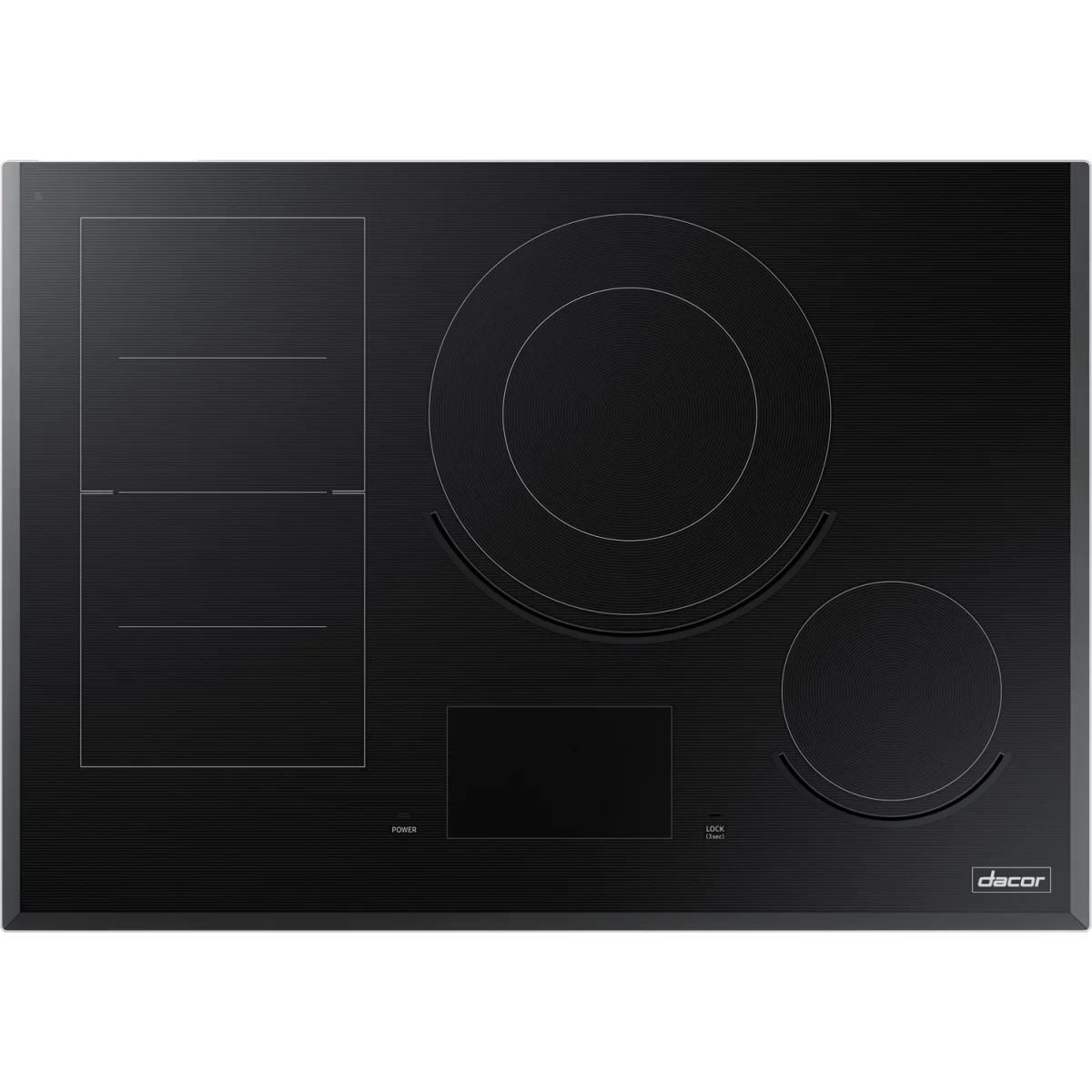 Dacor 30-Inch Contemporary Induction Cooktop, LCD, Frameless, Black Glass - DTI30M977BB