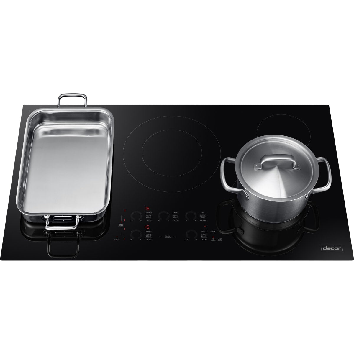 Dacor 30-Inch Transitional Induction Cooktop, Electric, Black Glass - DTI30P876BB