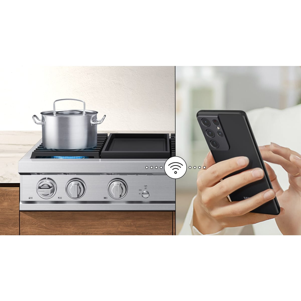 Dacor 48-Inch Transitional Gas Rangetop with Built-In Griddle, Silver Stainless - DTT48T963GS