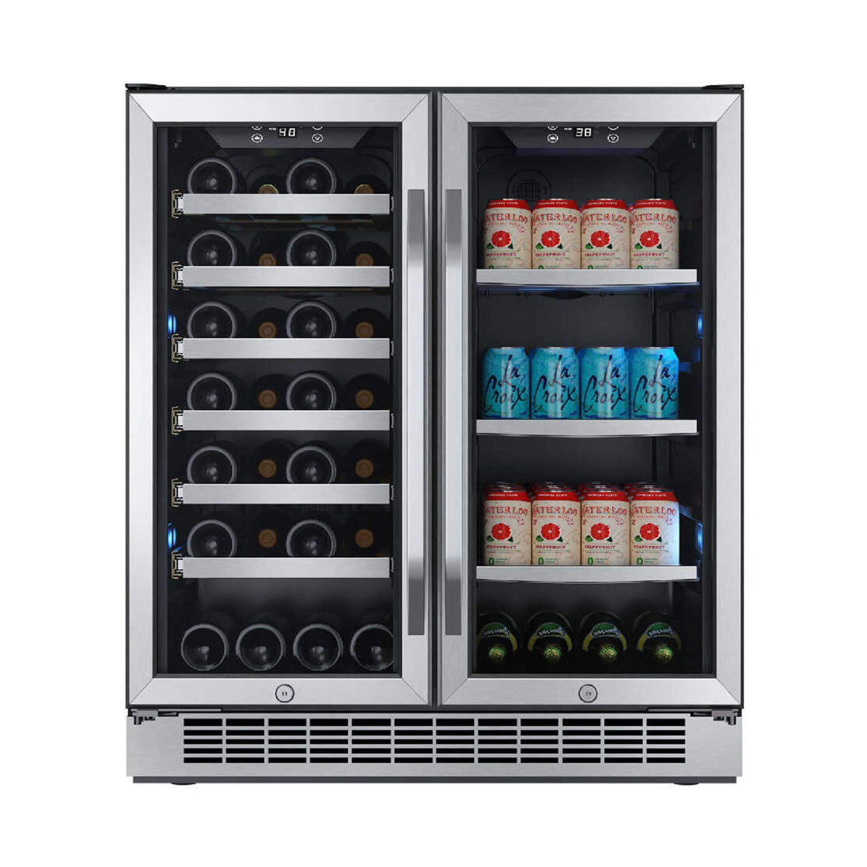 Edgestar 30" Wide 28 Bottle Built In Dual Zone Beverage Center With 86 Can Capacity (SAK35972)
