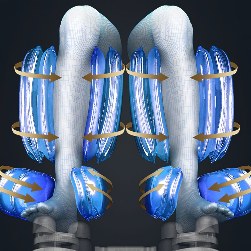 Luxury Electric Leather Heated Back Calf Massage Chair With 3D AI Voice And Shoulder Positioning