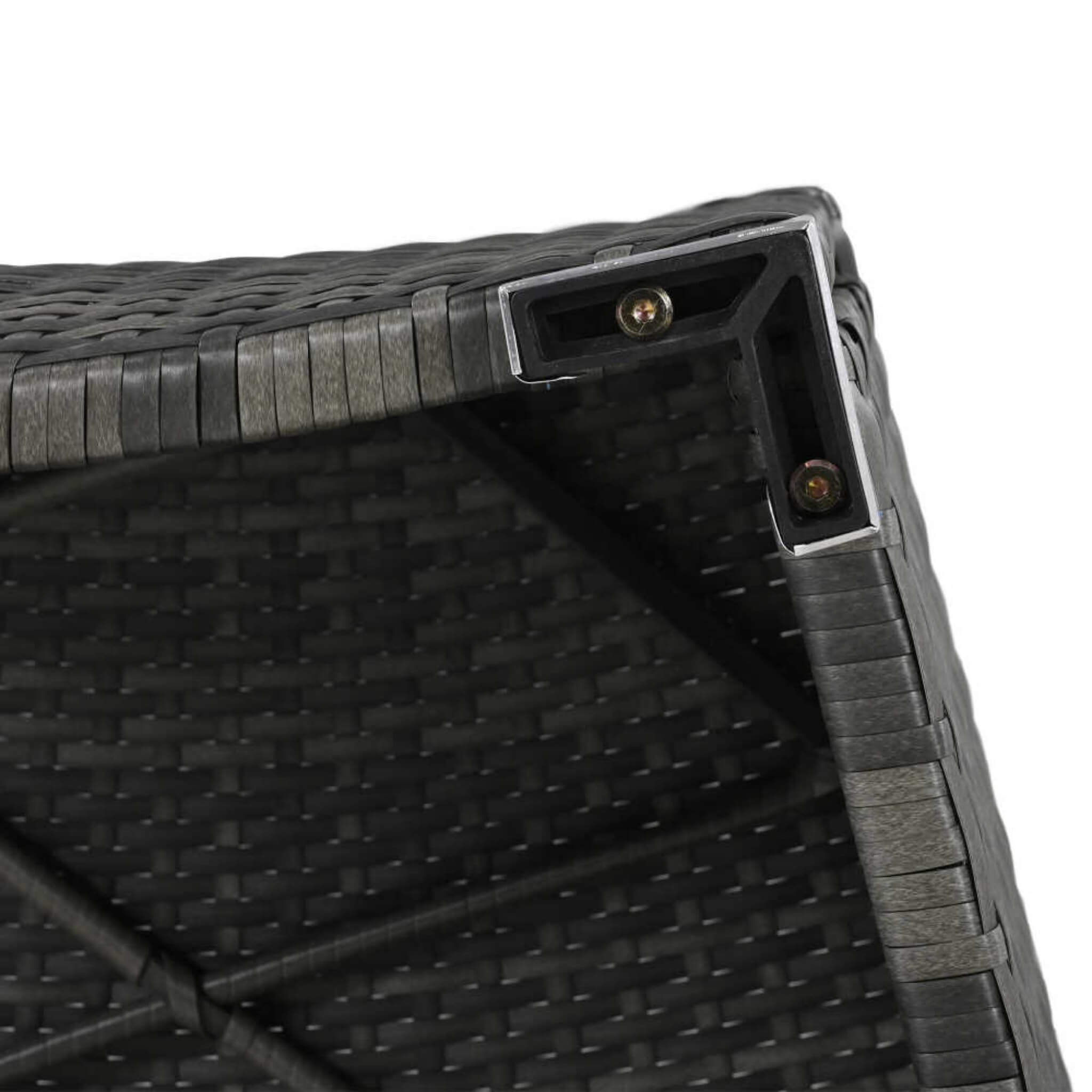 Elegant Beige Circular Rattan Patio Sofa Set With Tempered Glass Coffee Table And 6 Pillows