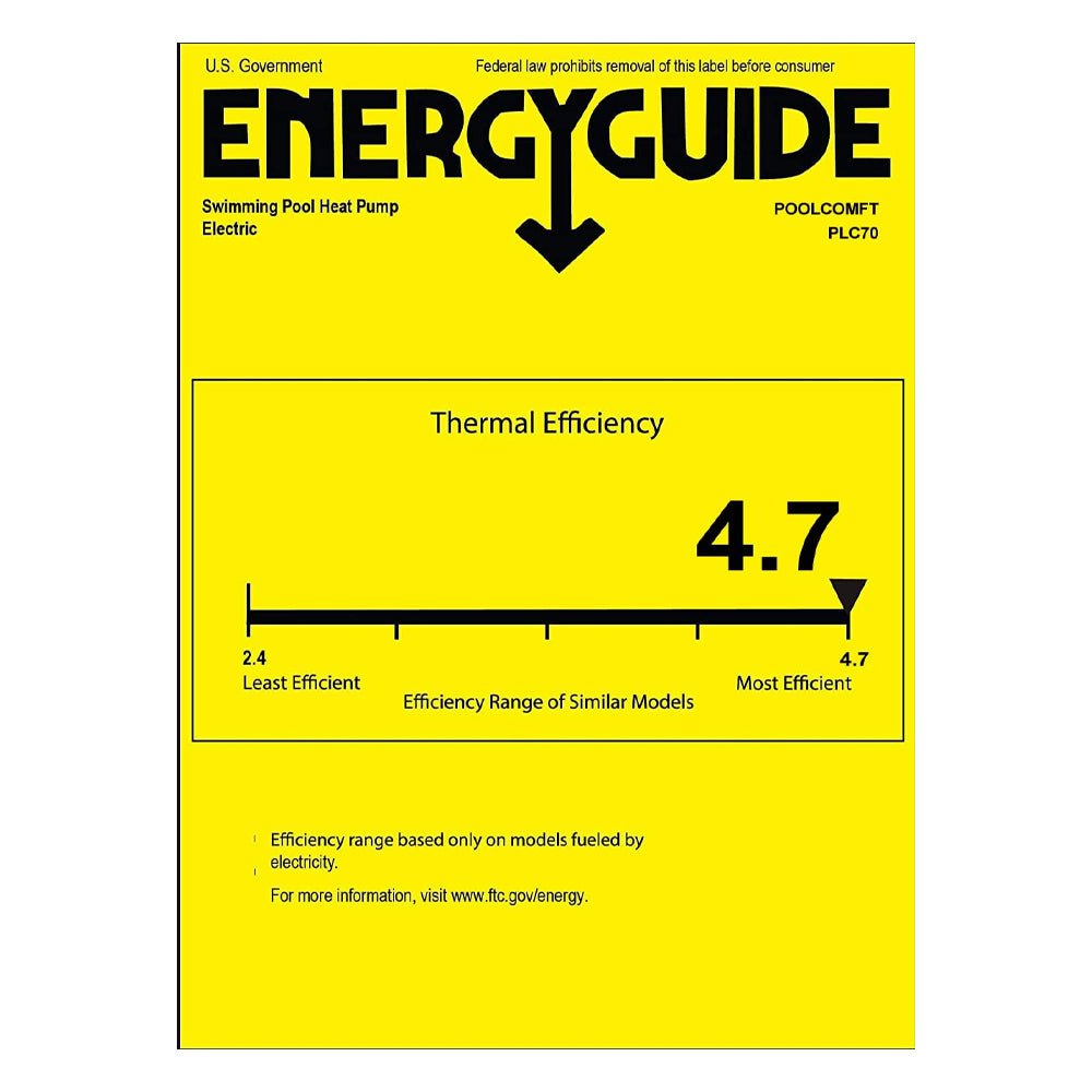 Energy-Saving Electric Swimming Pool Heat Pump For Above And Inground Pools, 6000 Gallons