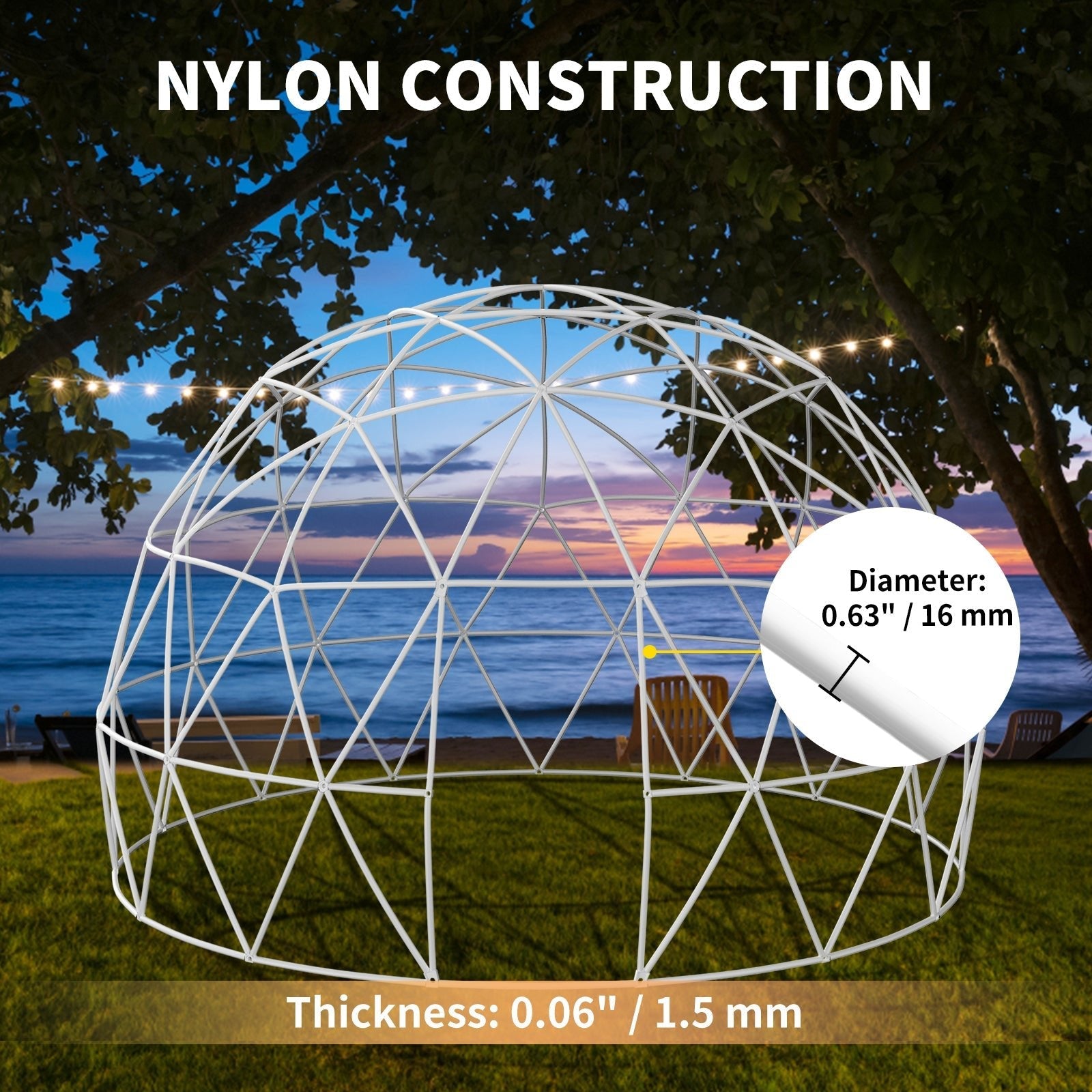 Extra Large 10 Person Outdoor Igloo Garden Greenhouse Dome Tent, 12FT (94316275)