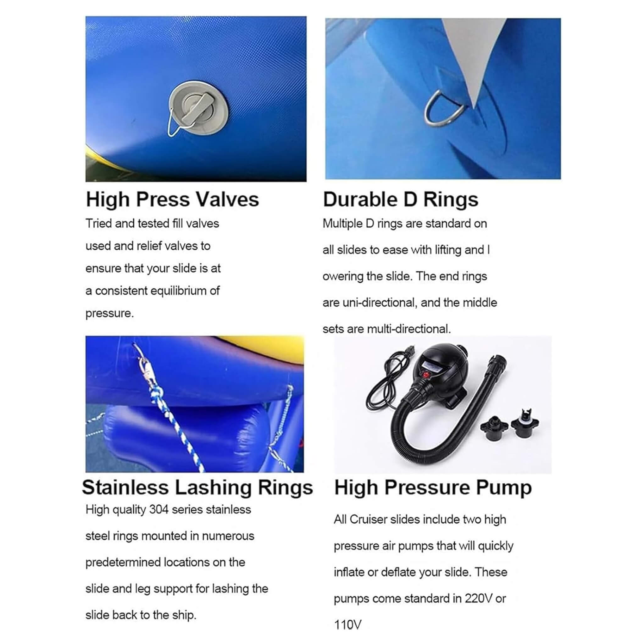 Extra Large Inflatable Heavy Duty Yacht Water Slide With Air Pump And Protection Net (SAK23694)