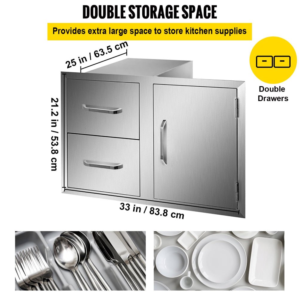 Extra Large Outdoor Stainless Steel Kitchen Storage Cabinet With Pulling Drawers (92817405)