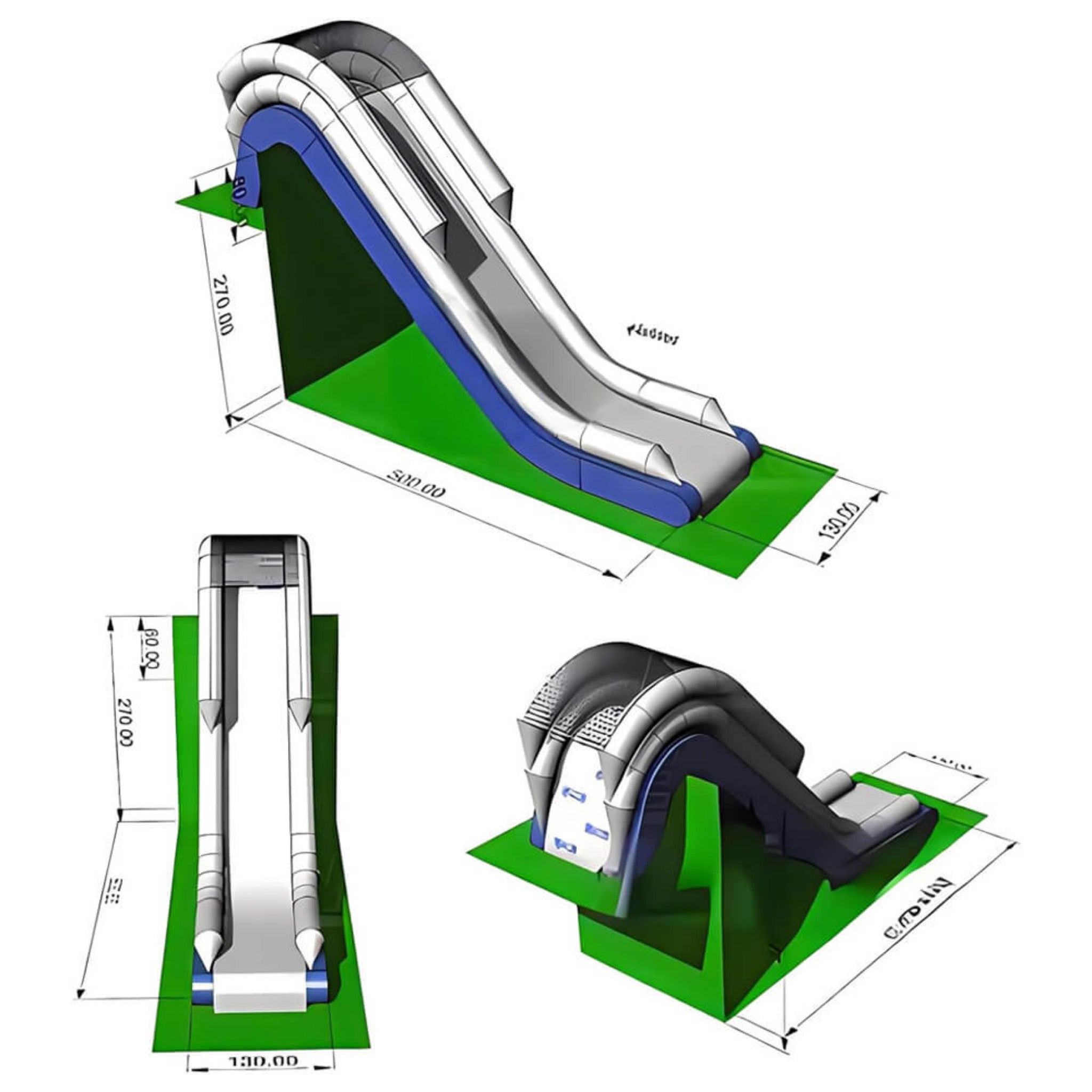 Extra Large Inflatable Private Dock Swimming Pool Yacht Water Slide With Safety Net And Electric Air Pump