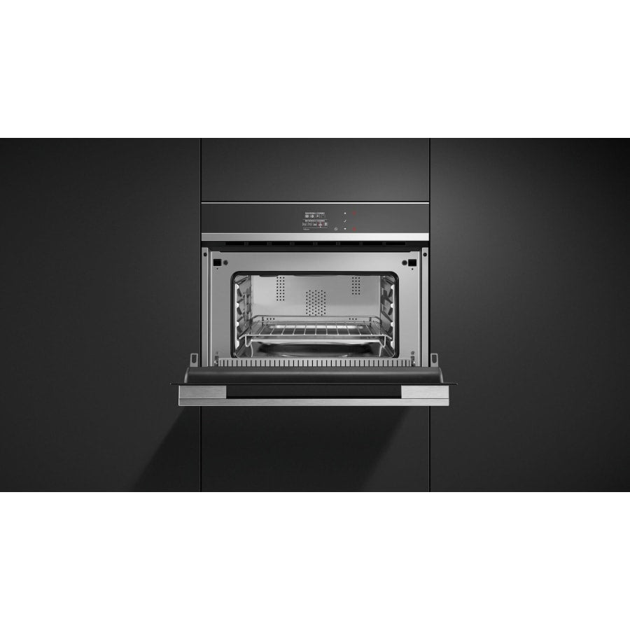 Fisher & Paykel 24" Series 9 Contemporary Compact Convection Speed Oven, Black Glass – OM24NDB1