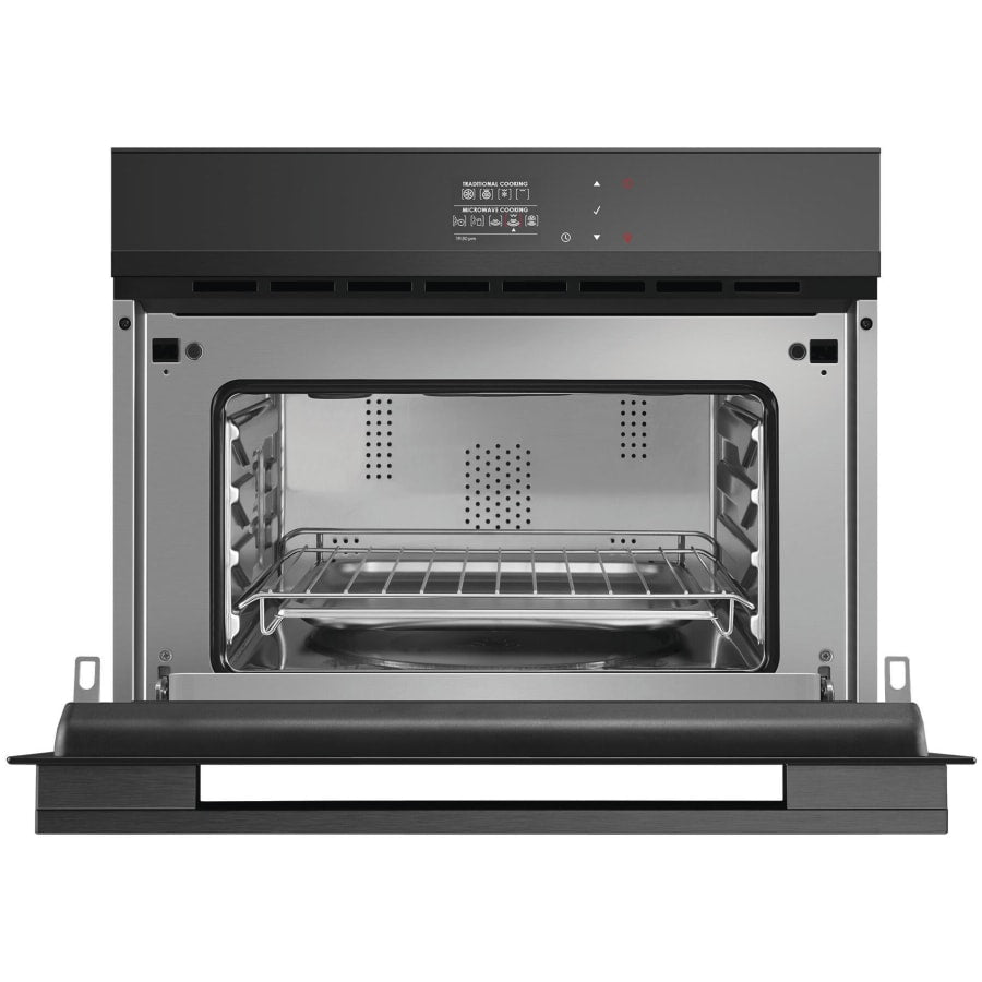 Fisher & Paykel 24" Series 9 Minimal Compact Convection Speed Oven, Black Glass – OM24NDBB1