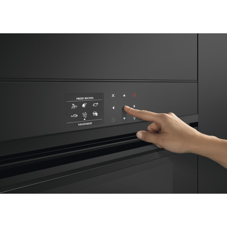 Fisher & Paykel 24" Series 9 Minimal Compact Convection Speed Oven, Black Glass – OM24NDBB1