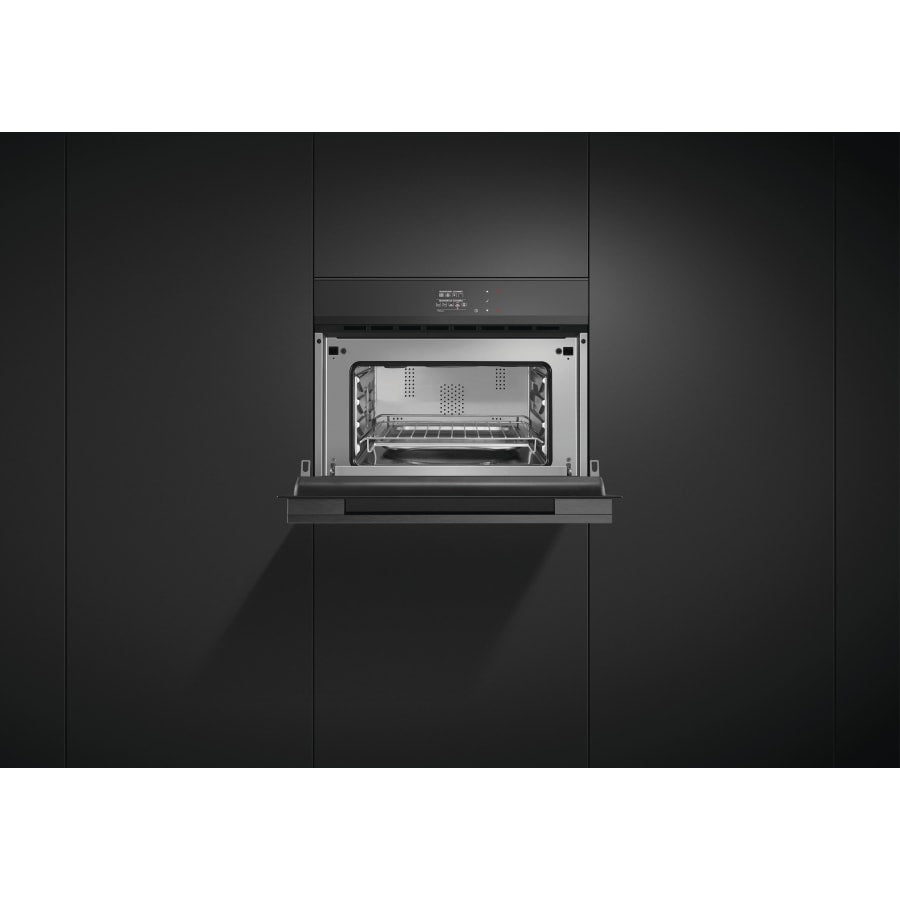 Fisher & Paykel 24" Series 9 Minimal Compact Convection Speed Oven, Black Glass – OM24NDBB1