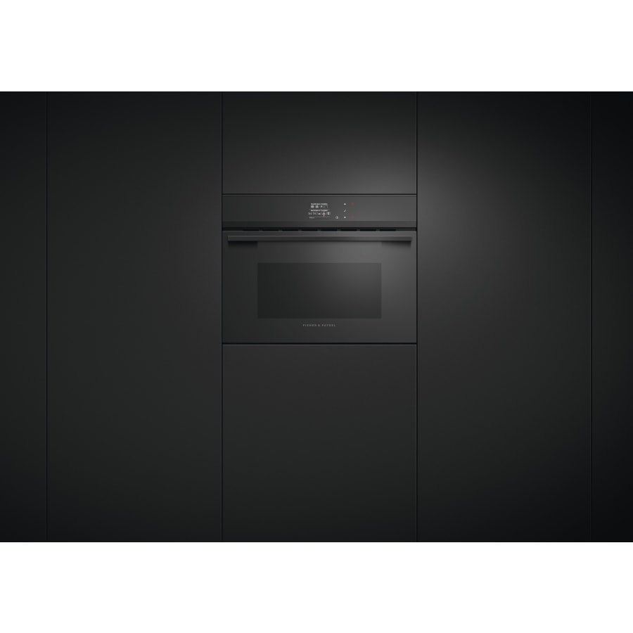 Fisher & Paykel 24" Series 9 Minimal Compact Convection Speed Oven, Black Glass – OM24NDBB1