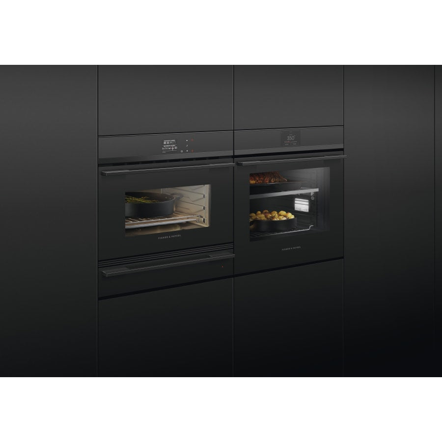 Fisher & Paykel 24" Series 9 Minimal Compact Convection Speed Oven, Black Glass – OM24NDBB1
