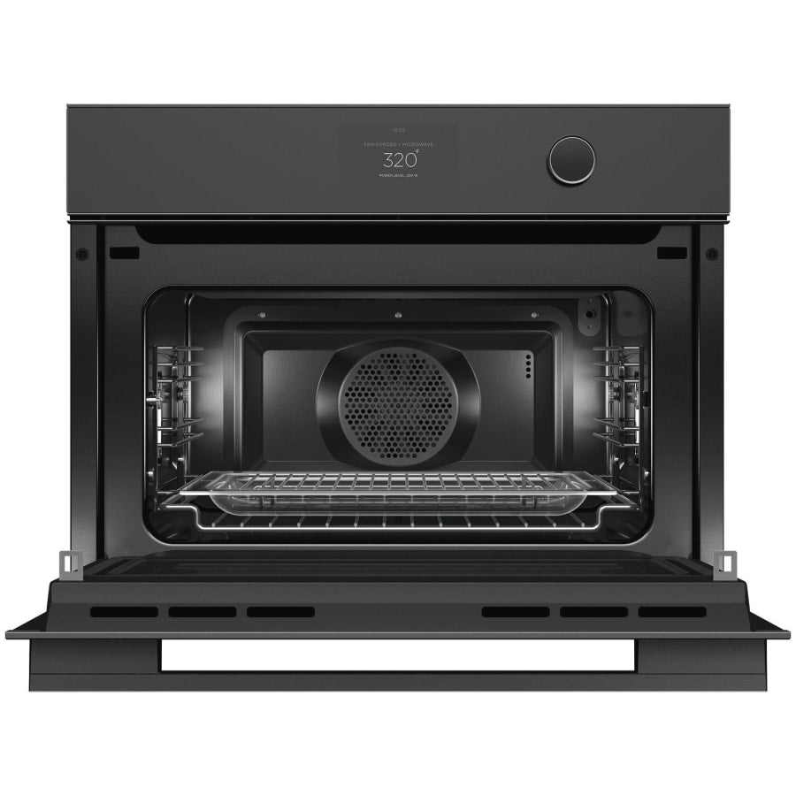 Fisher & Paykel 24" Series 9 Minimal Compact Convection Speed Oven, Black Glass – OM24NMTDB1