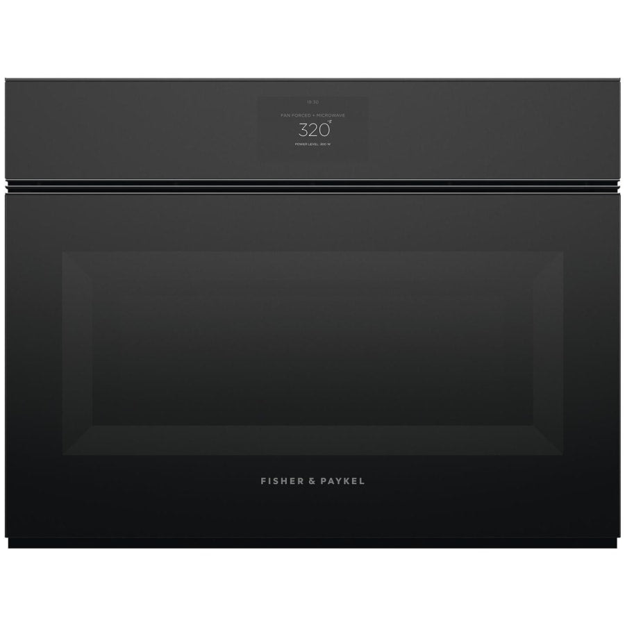 Fisher & Paykel 24" Series 9 Minimal Handleless Compact Convection Speed Oven, Black Glass – OM24NMTNB1