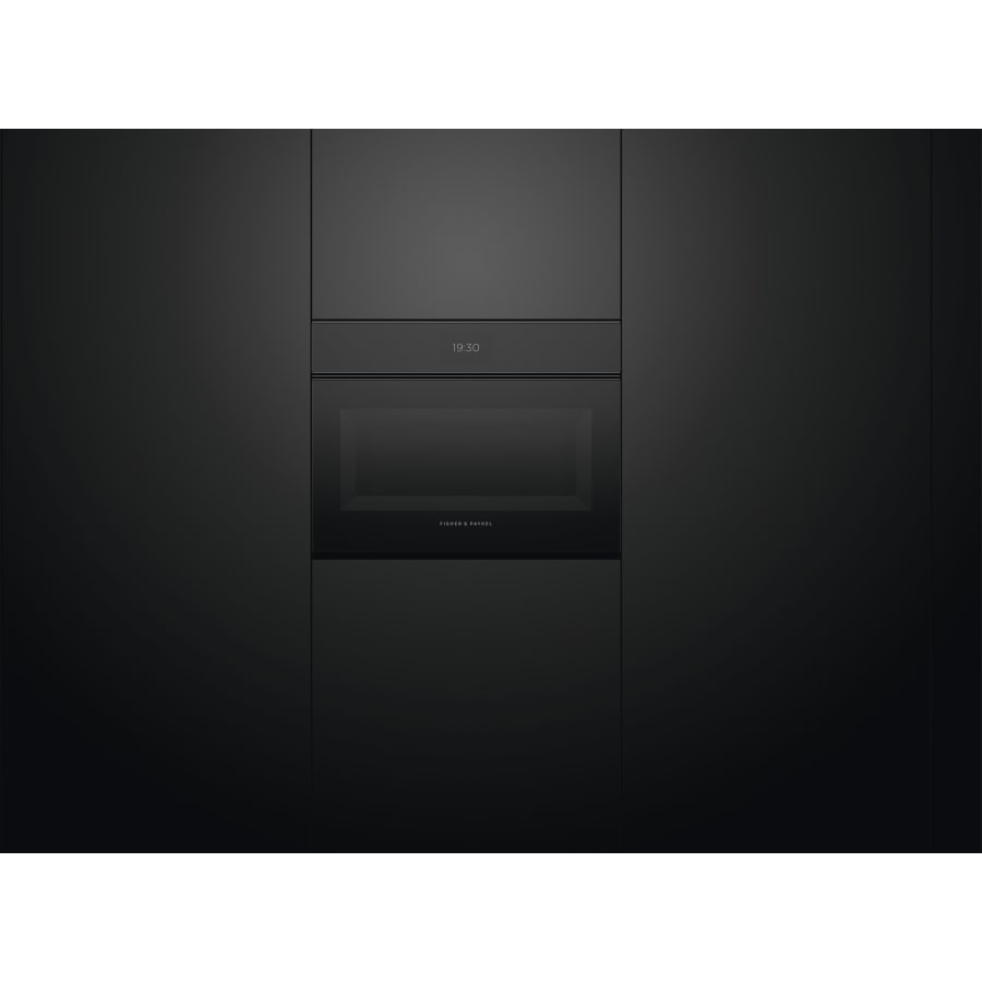 Fisher & Paykel 24" Series 9 Minimal Handleless Compact Convection Speed Oven, Black Glass – OM24NMTNB1